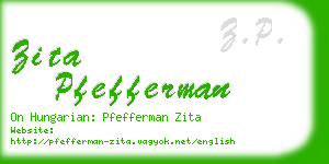 zita pfefferman business card